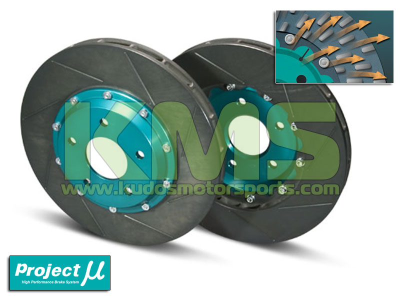 Brake Rotor Set, Front - Project Mu SCR-PRO (GPRN014) to suit Nissan Skyline R34 25GT-t (Sumitomo 4-Pot Calipers)