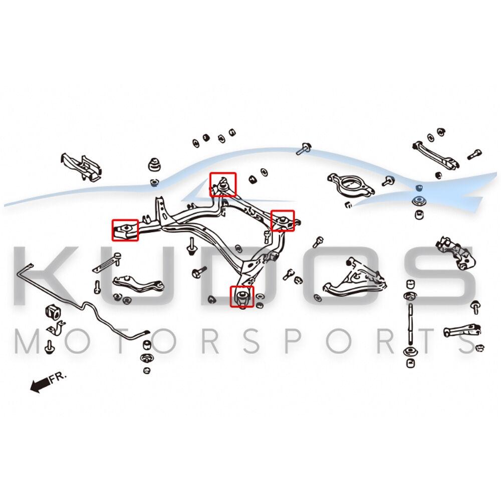 [Hardrace 6733] Rear Suspension Subframe Bush Set for Nissan (R)S13/S13 ...
