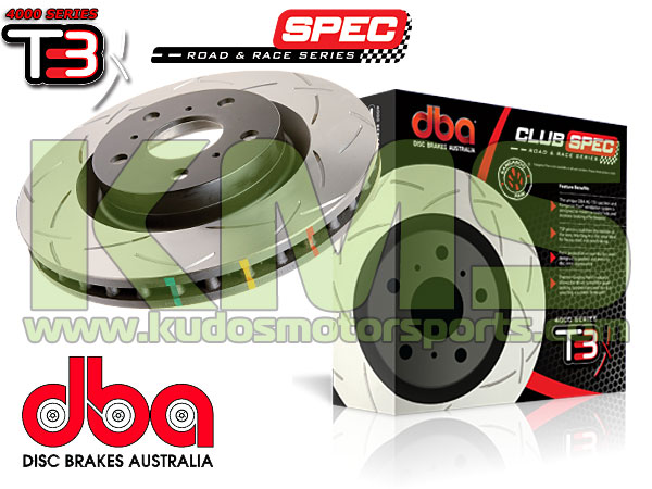 Brake Rotor Set, Rear - DBA 4000 Series T3 Slotted (DBA4906S x 2) to suit Nissan 200SX S14 & S15